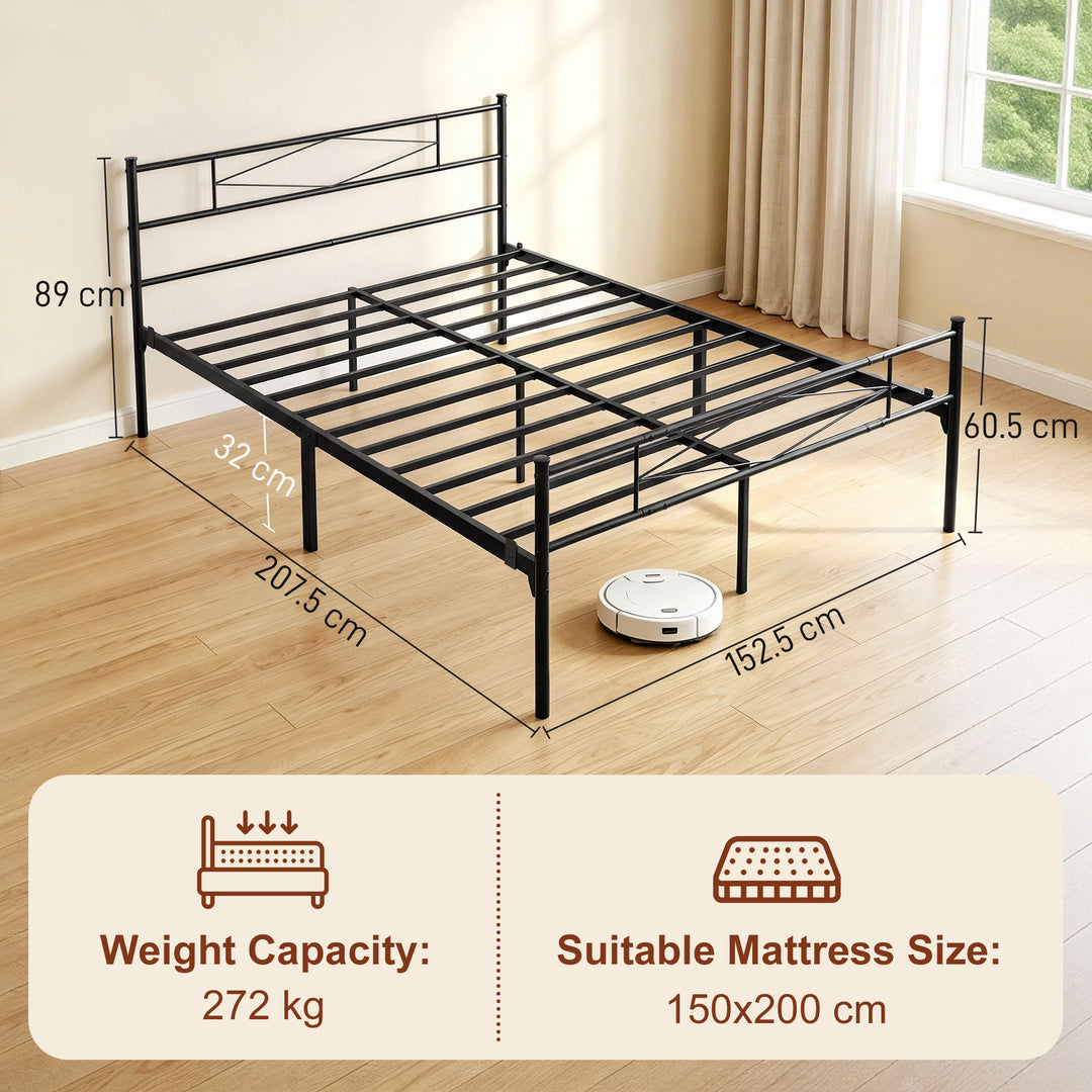 5ft King Bed Frame with Headboard and Footboard, Metal Platform Bed Fr