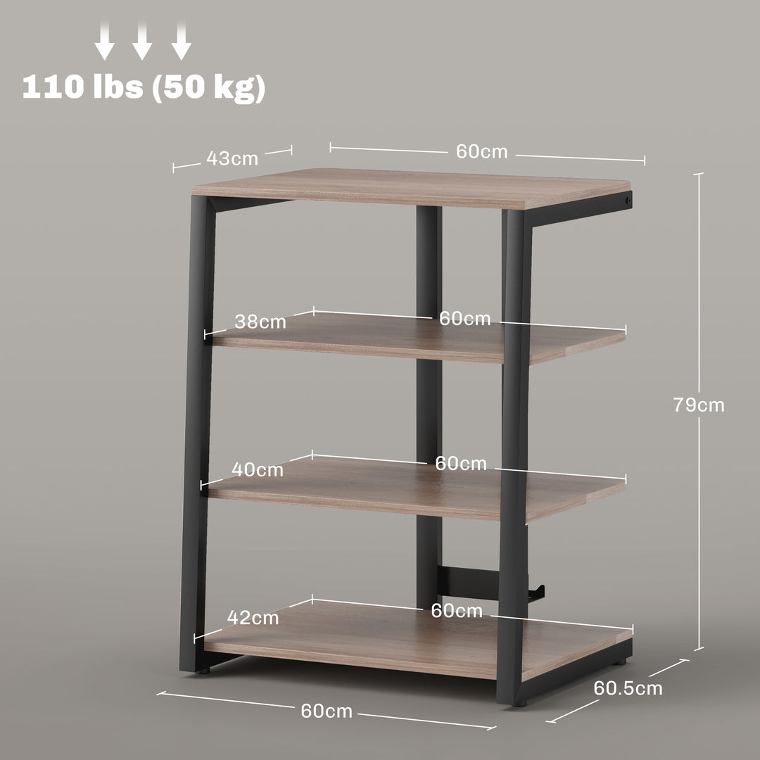 HOMCOM TV Stand Cabinet for 28 Inch TVs, Corner TV Unit with Open Adjustable Shelves & Extension Lead Holder, Living Room | Aosom UK