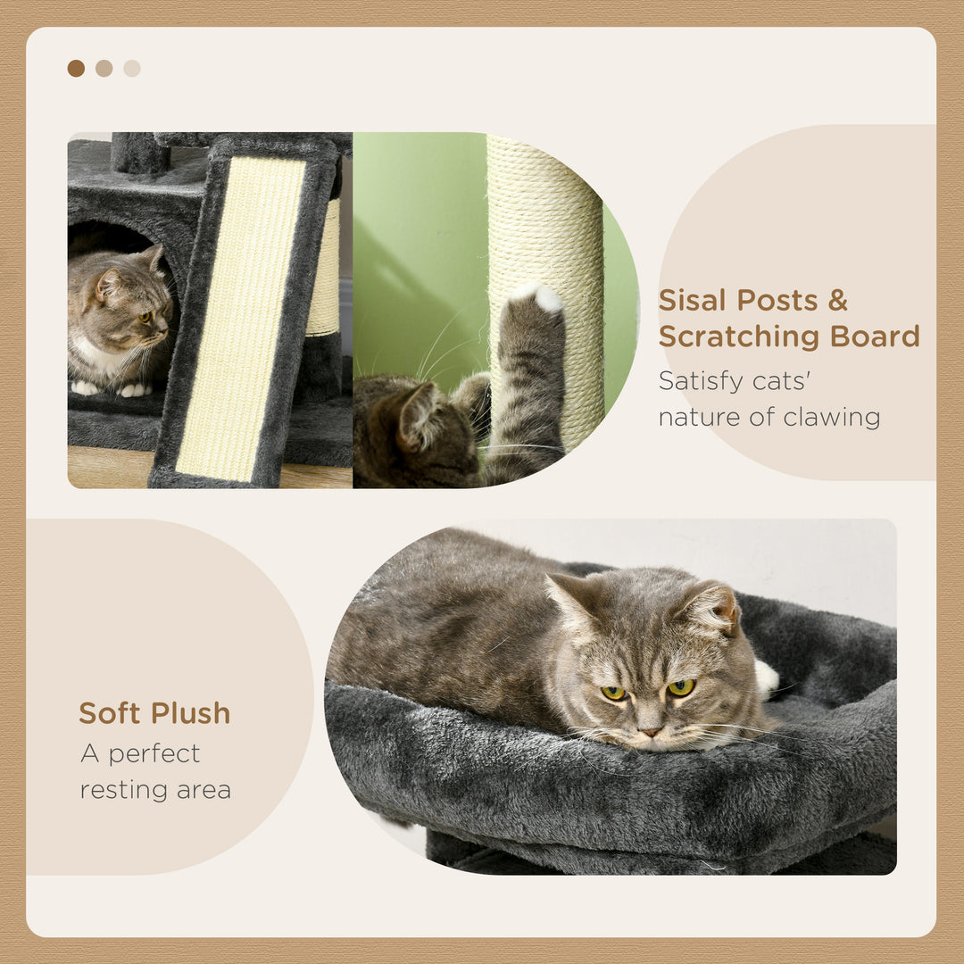 Cat Tree for Indoor Cats 83cm Cat Scratching Post Scratch Board Kitten Tower Climbing Frame Black