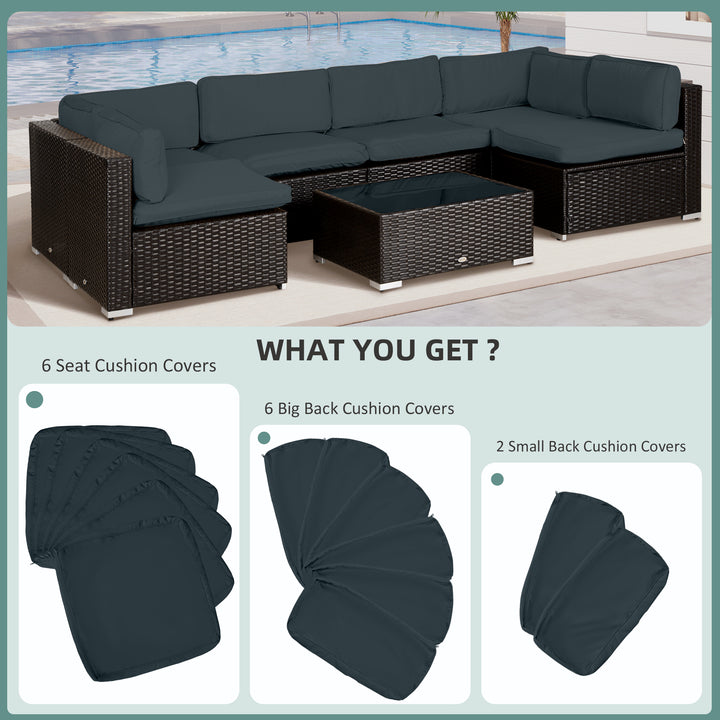 Garden Rattan Sofa Cushion Polyester Cover Replacement Outdoor- No Cus