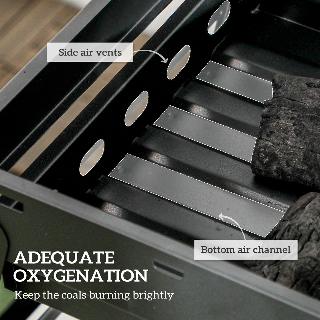 Foldable Charcoal Grill - Black