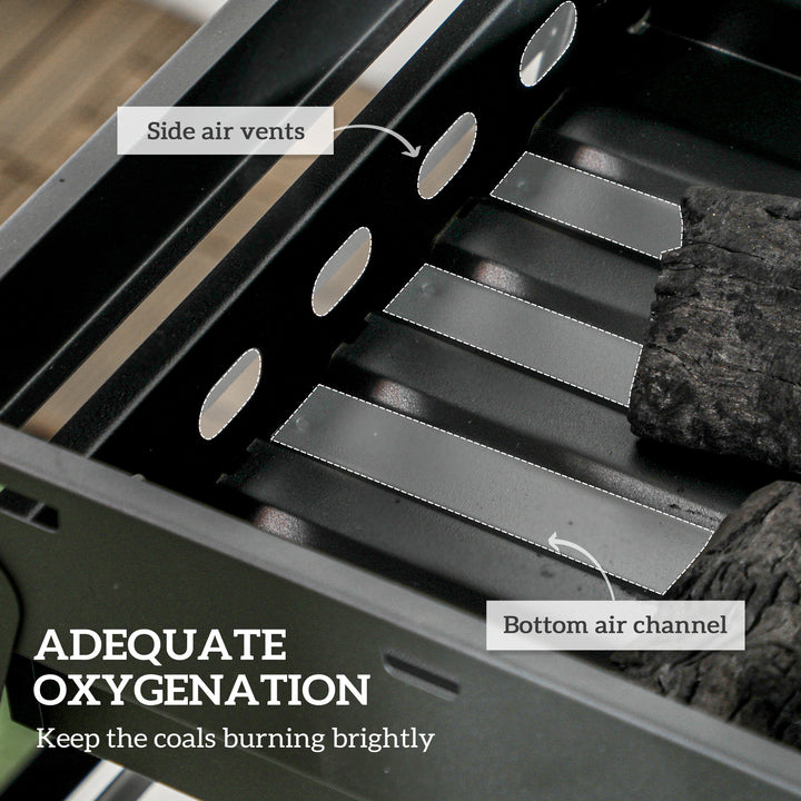 Foldable Charcoal Grill - Black