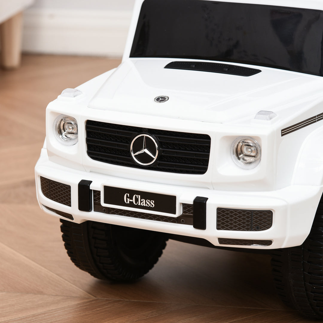 HOMCOM Mercedes-Benz G350 Ride-On Push Along Car Sliding Walker Foot to Floor Slider Stroller Toddler Vehicle with Wheel White | Aosom UK