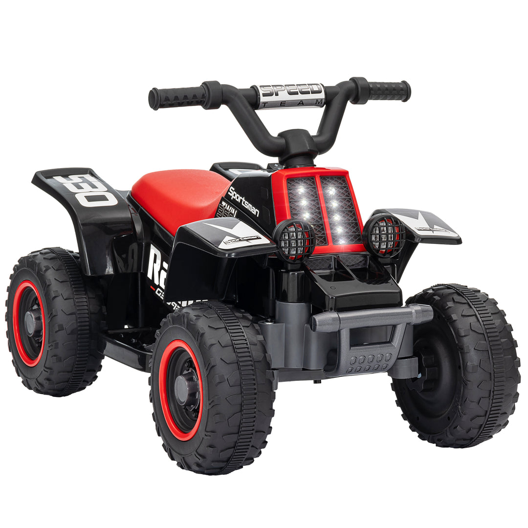 AIYAPLAY 6V Electric Quad Bike for Kids, Ride On ATV w/ Forward/Reverse, Headlights, for Ages 18-36 Months, Black