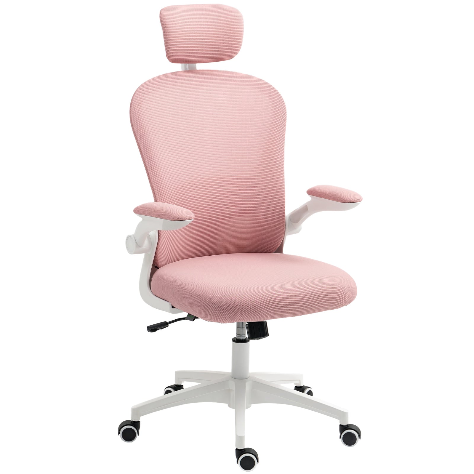 Multi-Adjustable Office Chair, with Lumbar Support, Headrest and Mesh Back - Pink
