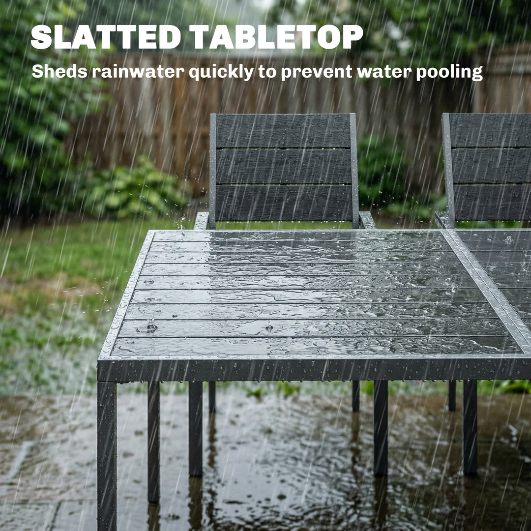 7 Pieces Outdoor Dining Set, Patio Table and Chairs for 6, Garden Dini