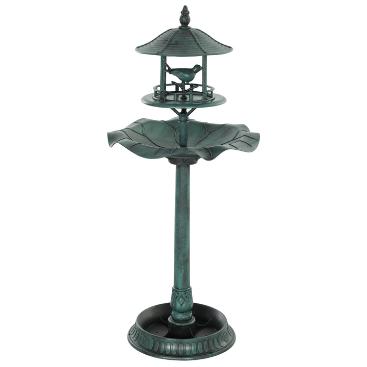 3-in-1 Garden Bird Bath, Freestanding Birdbath with Large Water Basin,