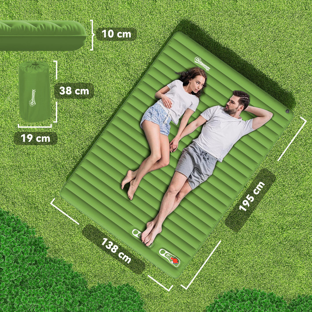 2 Person Camping Inflatable Mattress - Green