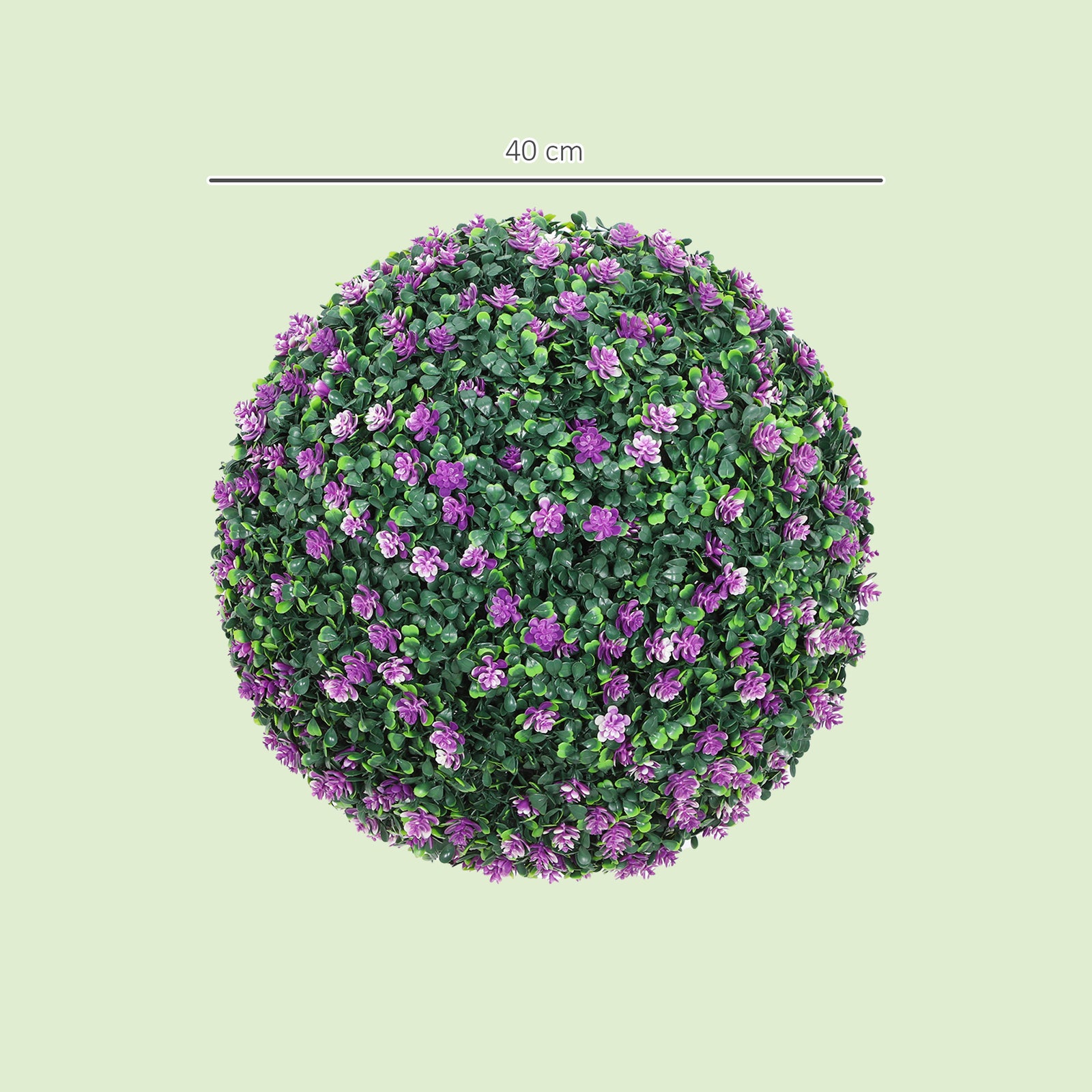 Set of Two Artificial Boxwood Balls Plants - Purple