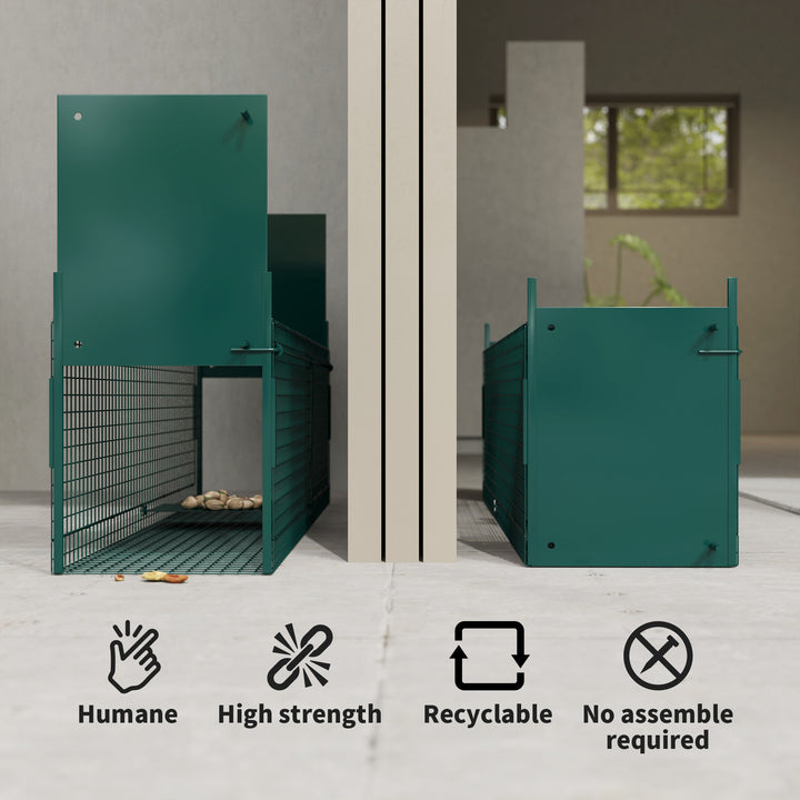 Two-Door Live Trap for Small Animals, Animal Trap for Rat, Mice - Dark Green