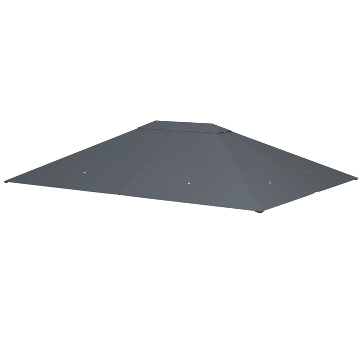 Outsunny Gazebo Canopy Replacement Cover 3 x 4m, Top Cover Only, Water-Resistant, Dark Grey | Aosom UK