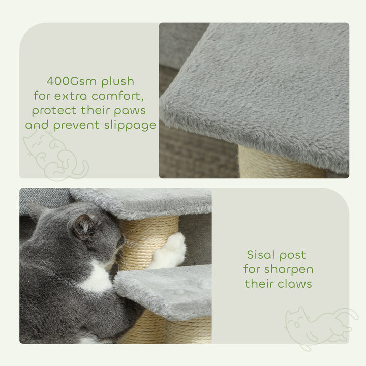 Pet Stairs 3-step Pet Ladder Cat dog Stairs Climb Ladder Cat Tree, Grey