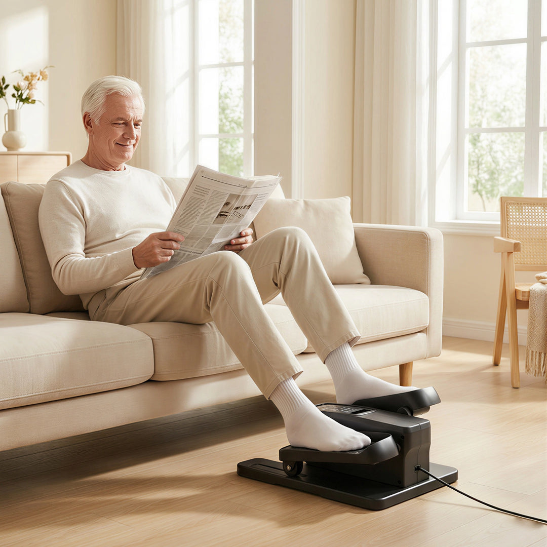 Under Desk Elliptical Machine with Manual &amp; Auto Modes, 12 Adjustable 