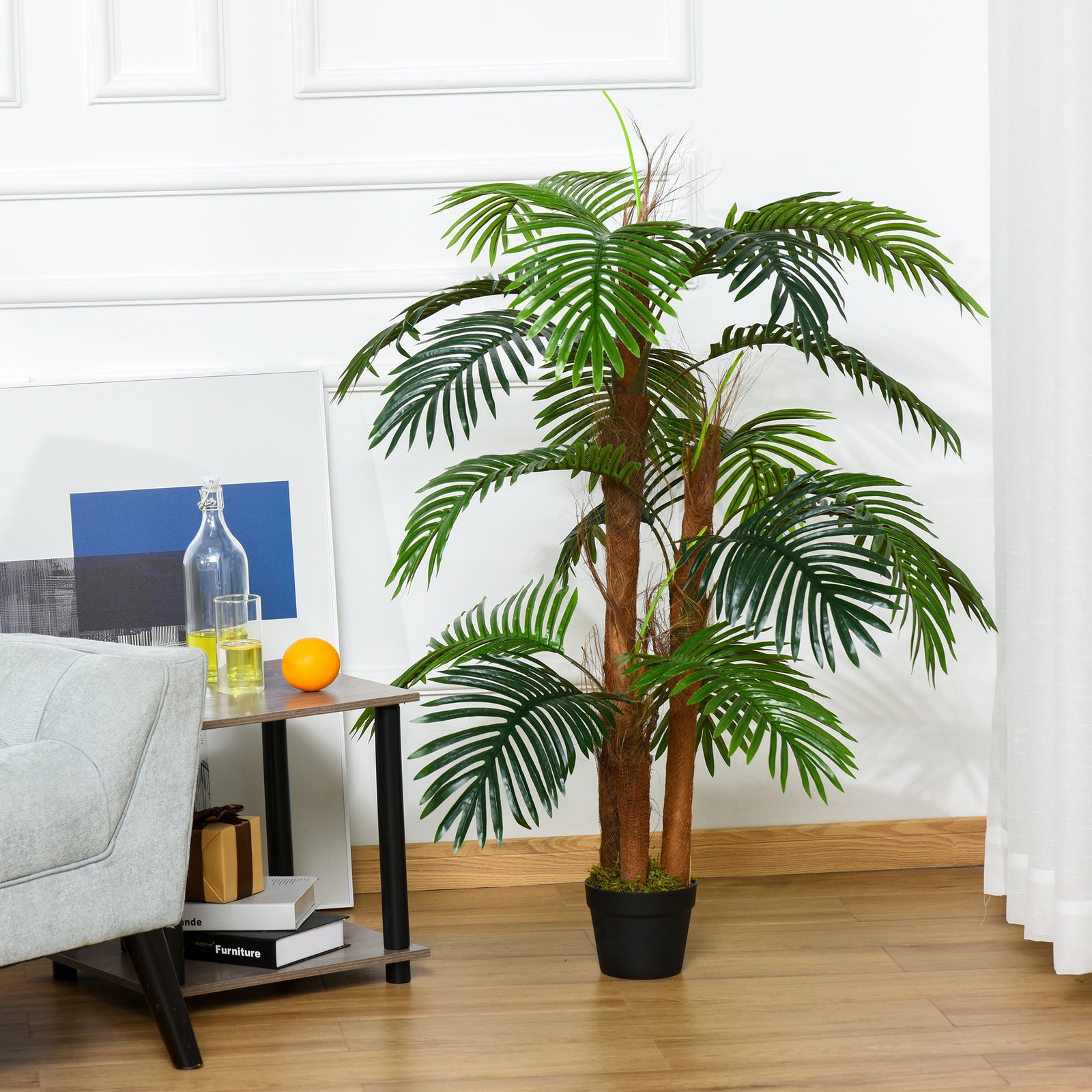 Artificial Plant Bamboo Artificial Tree Height 120 cm with Pot for Home Indoor Decor