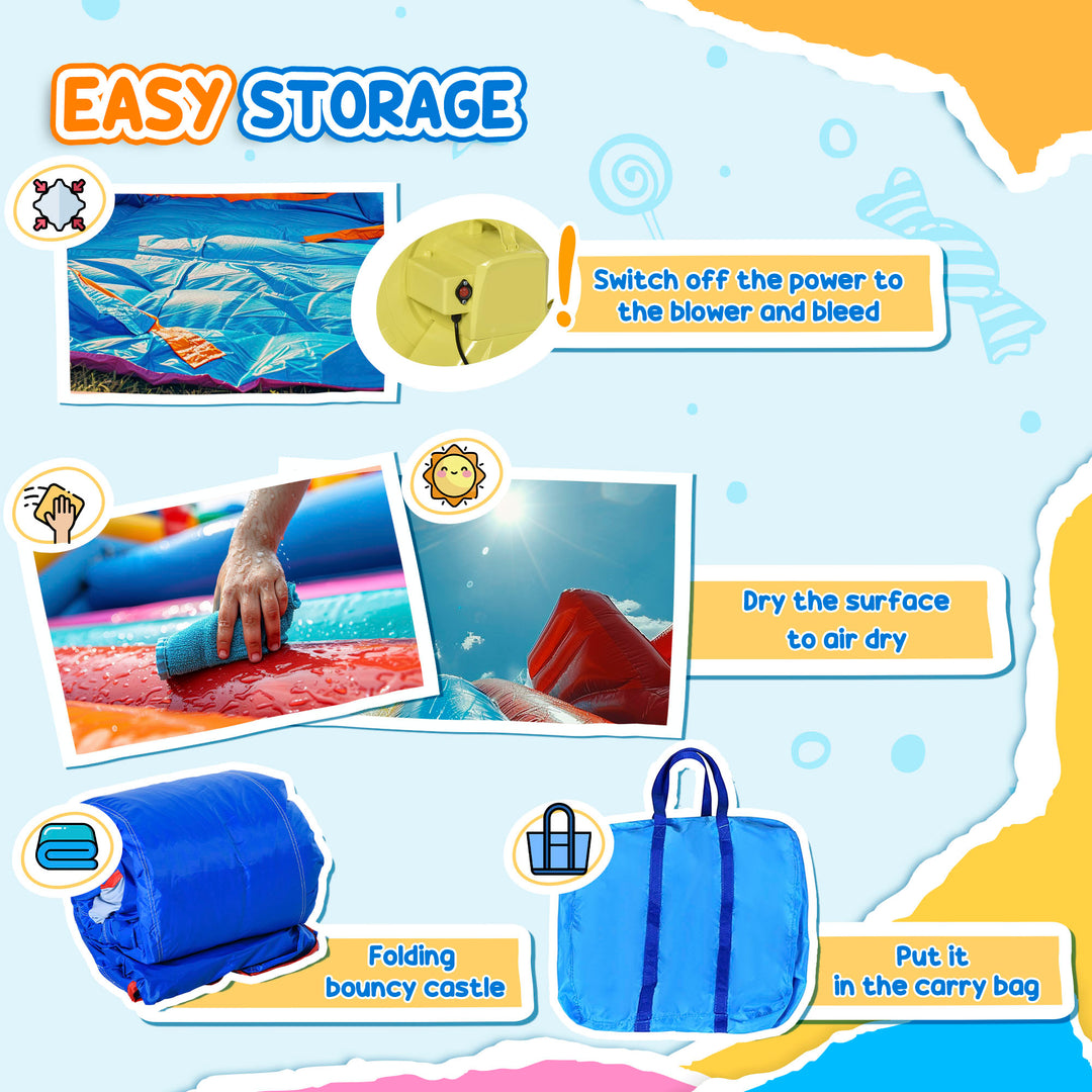 5 in 1 Bouncy Castle, with Blower, for Ages 3-8 Years - Multicoloured