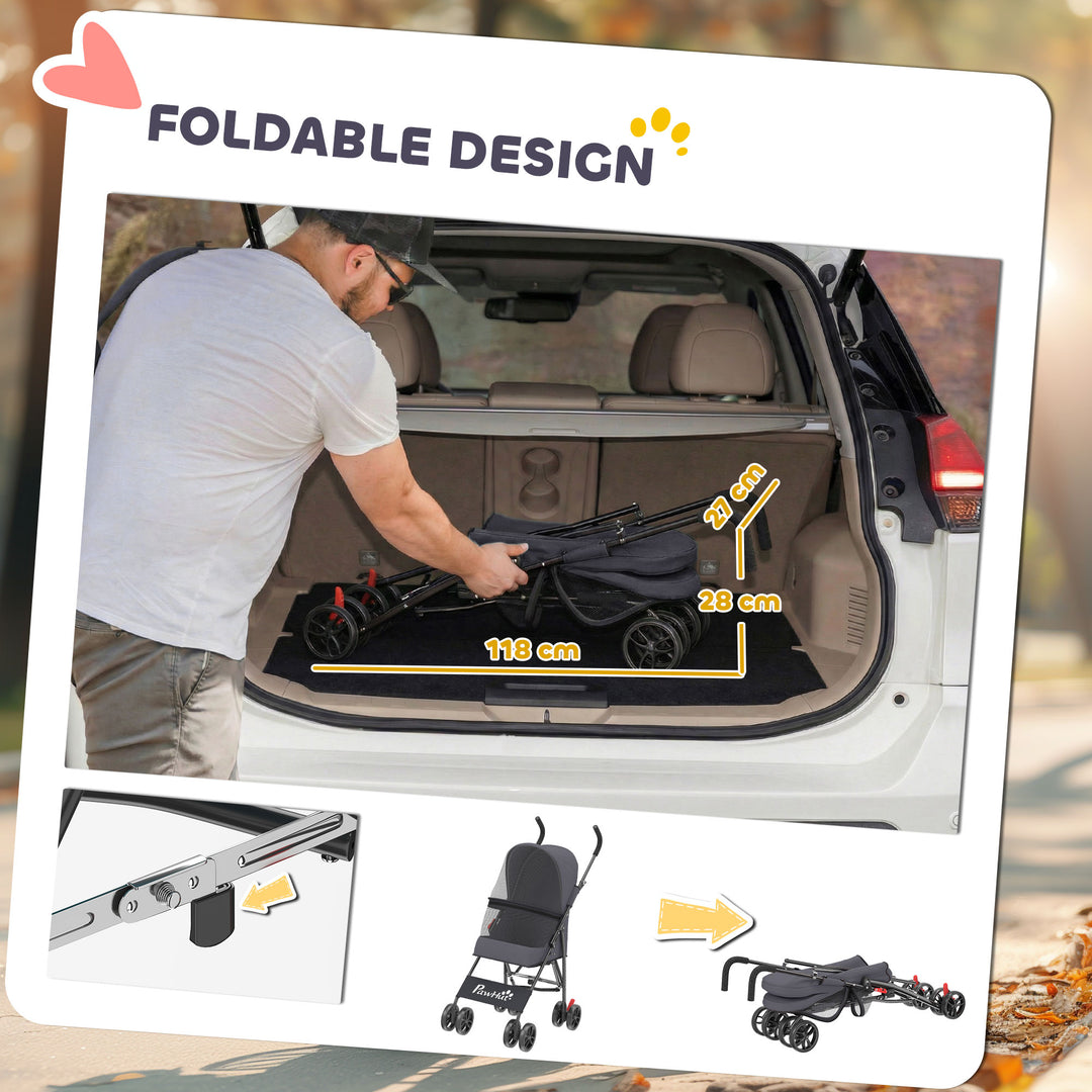 Dog Stroller, Foldable Cat Dog Pram for Miniature Breeds, Pet Stroller