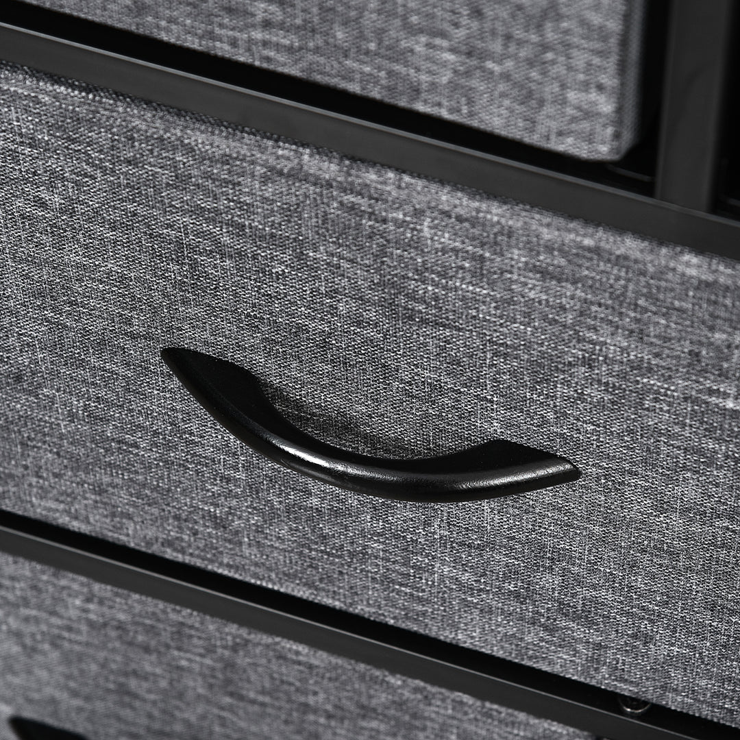 MCL Chest of Drawers with 8 Foldable Drawers, 3-Tier Fabric Bedroom Dresser, Clothes Storage Unit for Bedroom Living Room, Dark Grey