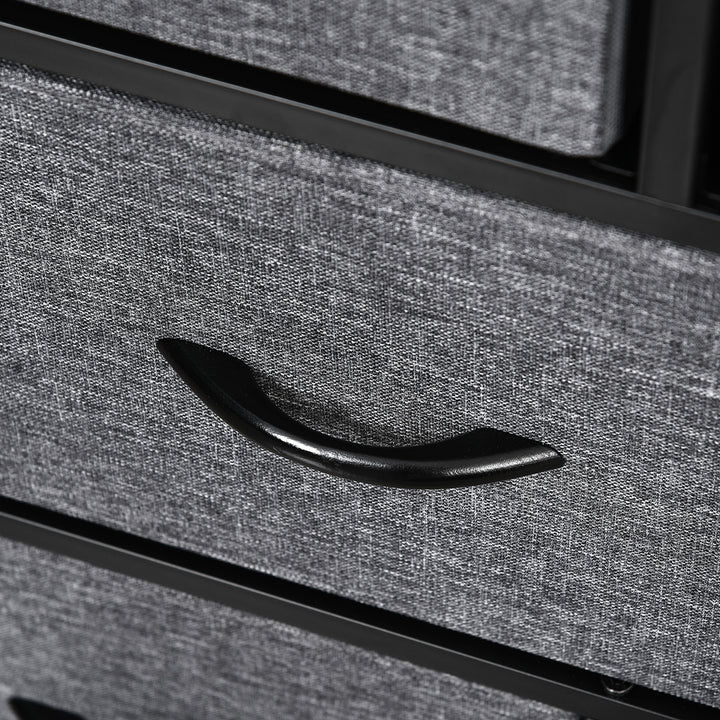 MCL Chest of Drawers with 8 Foldable Drawers, 3-Tier Fabric Bedroom Dresser, Clothes Storage Unit for Bedroom Living Room, Dark Grey