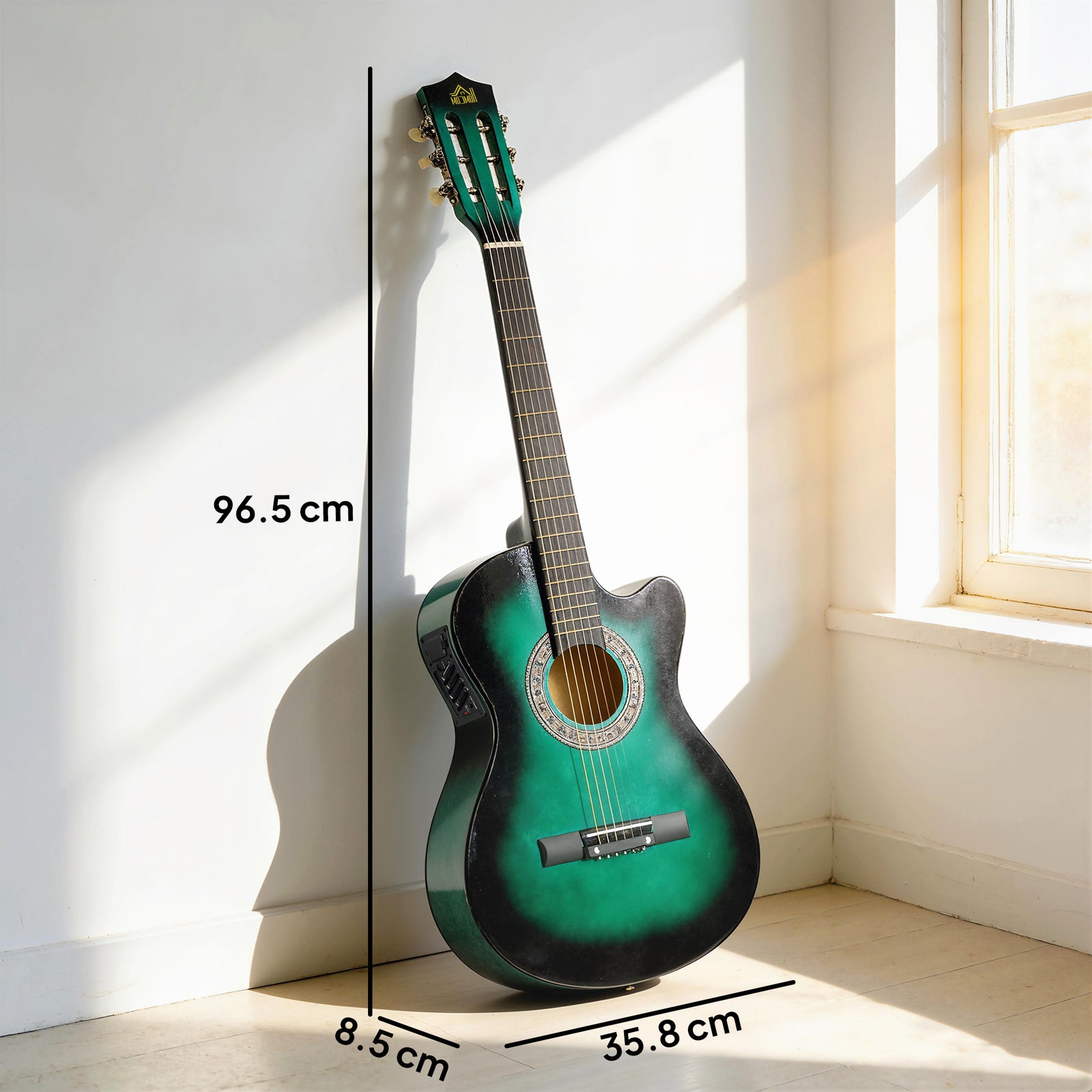 38 Inch Acoustic Electric Guitar, Beginner Junior Adult Guitar Gloss F
