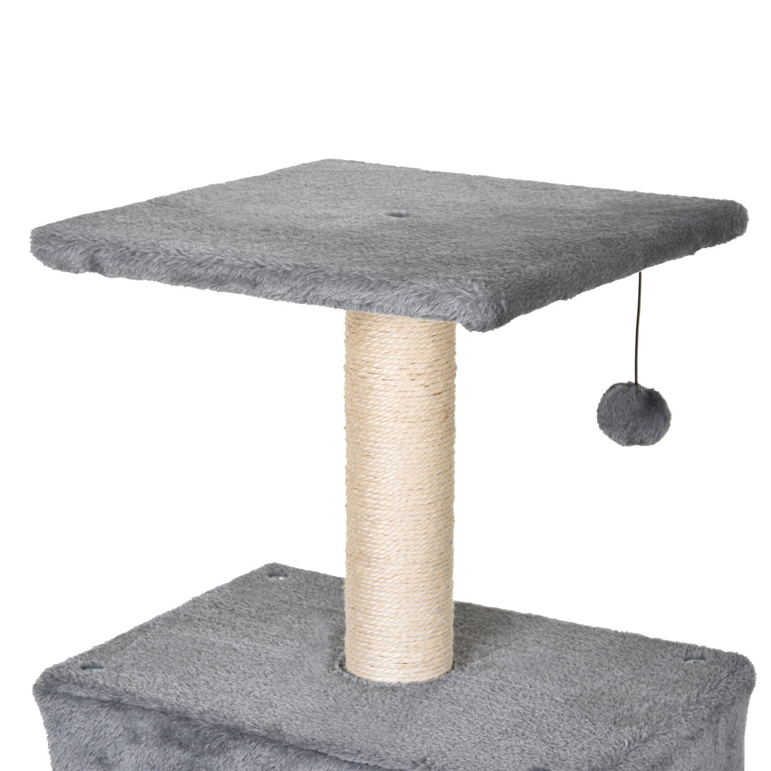 PawHut Cat Tree Tower, 51" Activity Centre with Condo, Scratching Posts, Ladders, Toys, Ideal for Climbing, Relaxing & Playing | Aosom UK