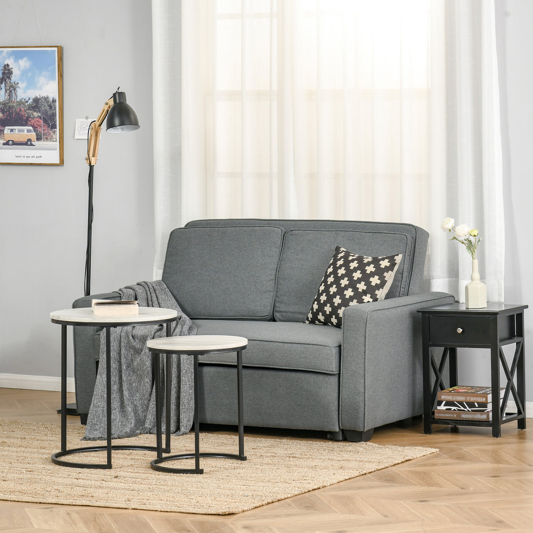 Double Sofa Bed Click Clack Sofa Bed Pull Out Bed with Adjustable Backrest for Living Room and Bedroom Grey