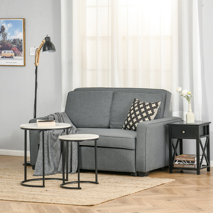 Double Sofa Bed Click Clack Sofa Bed Pull Out Bed with Adjustable Backrest for Living Room and Bedroom Grey