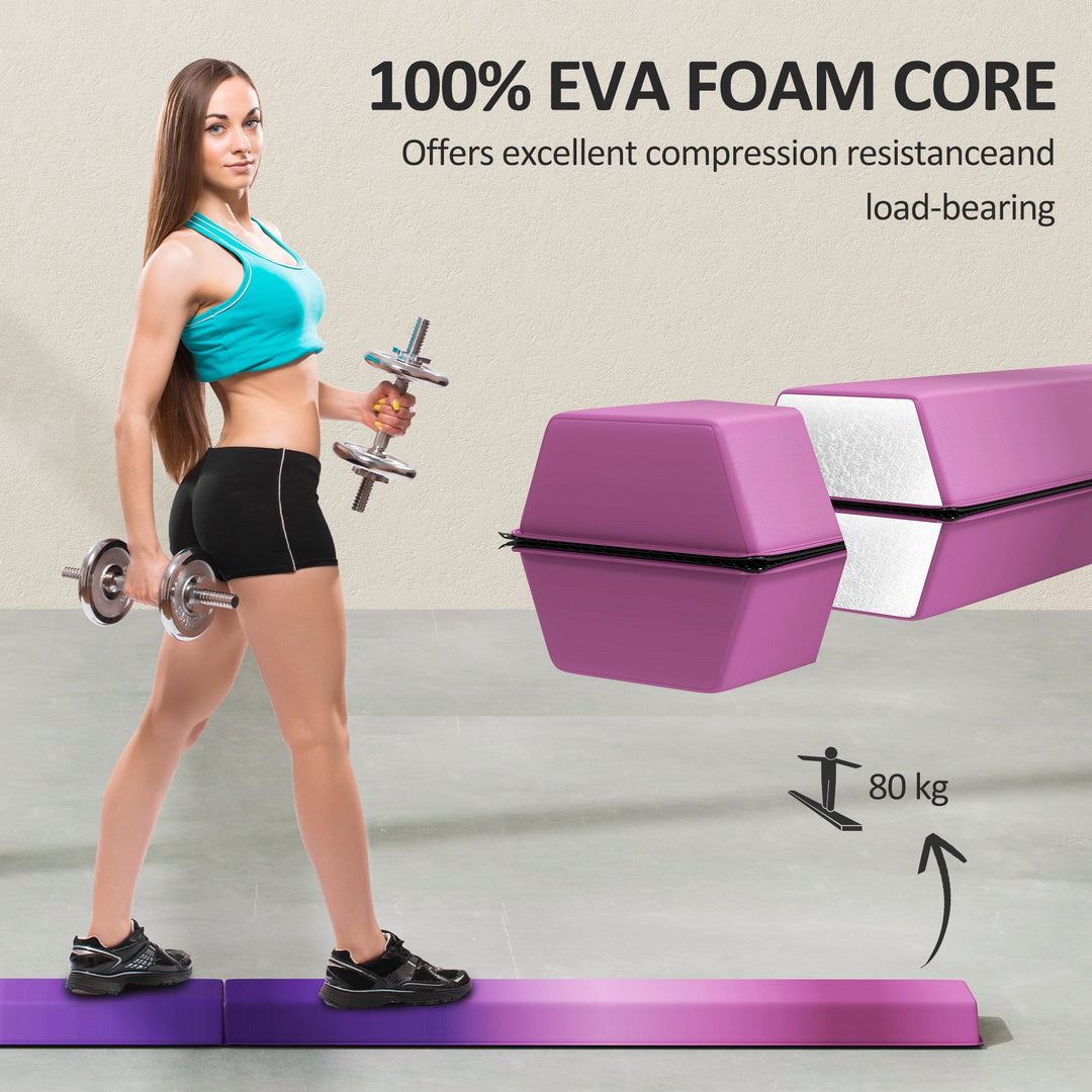 7.7ft Folding Gymnastics Beam, Floor Balance Beam for Kids with Anti-S