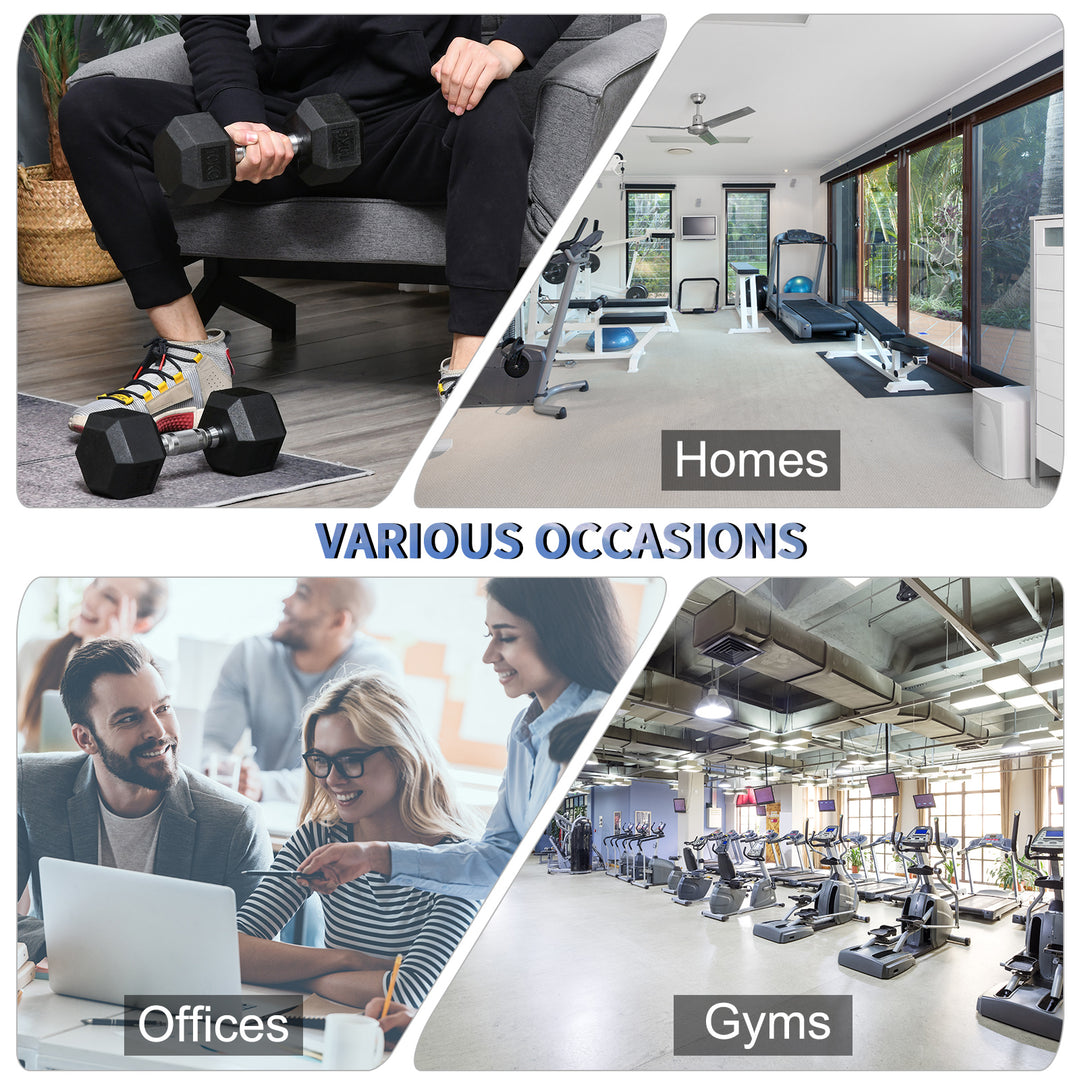 MCL 2x10kg Hex Dumbbells Set Rubber Dumbbells Weight Lifting Equipment Fitness Home Gym