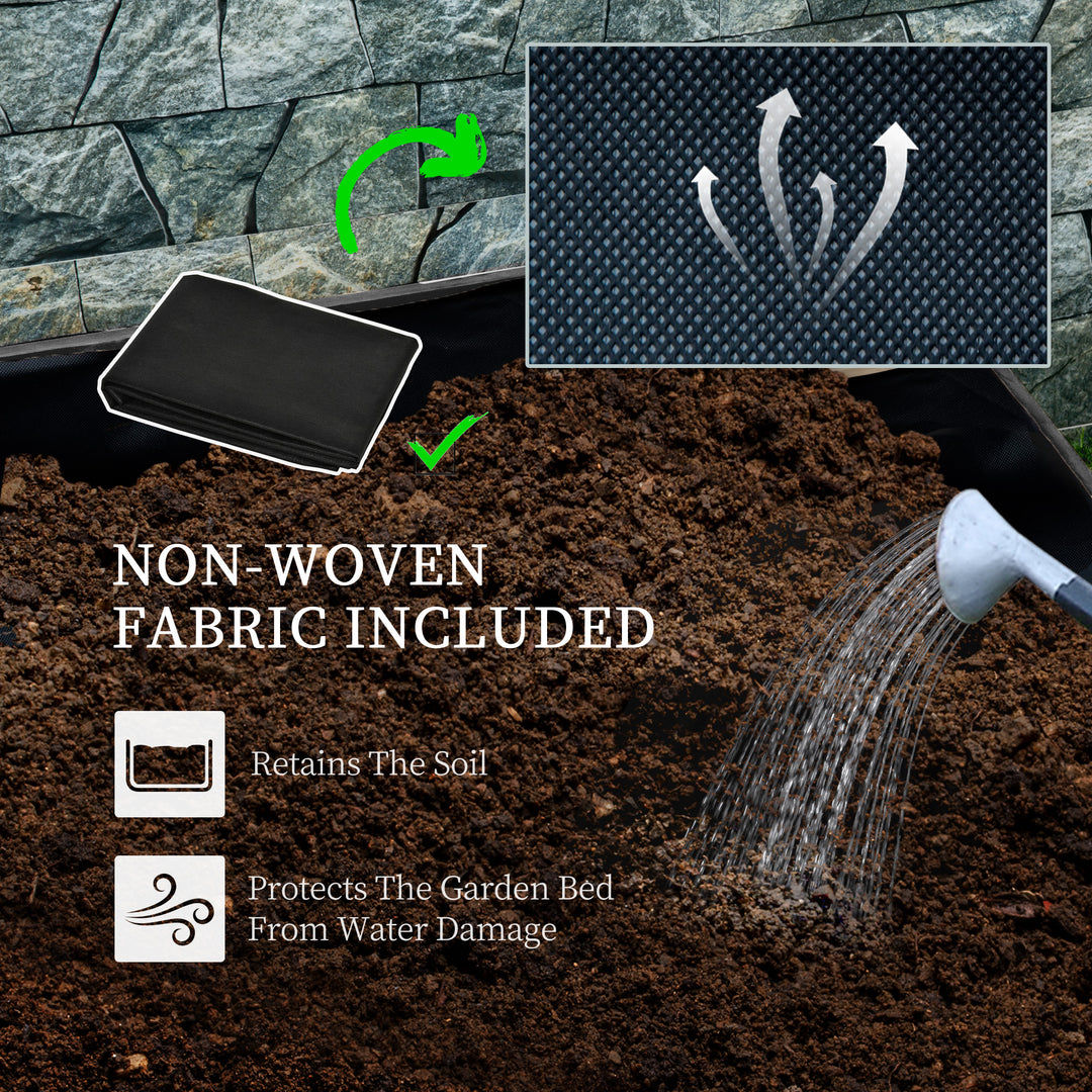 Raised Garden Bed with Trellis, 2-Tier Wooden Elevated Planter Box for Vegetables, Flowers, Herbs