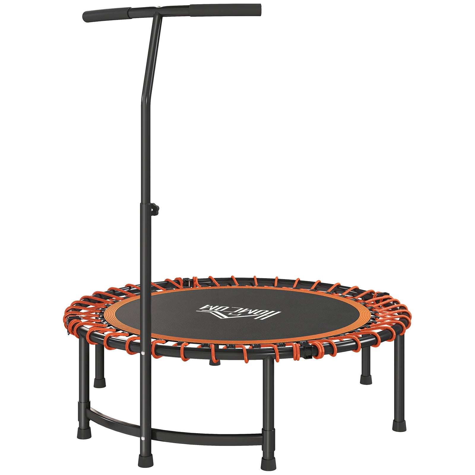 Mini Round Steel Frame Trampoline w/ Adjustable Handle, Orange