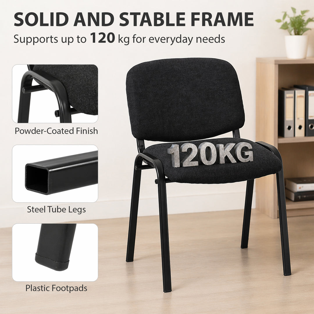Meeting Chair, Stackable Ergonomic Office Chair with Padded Seat, Curv
