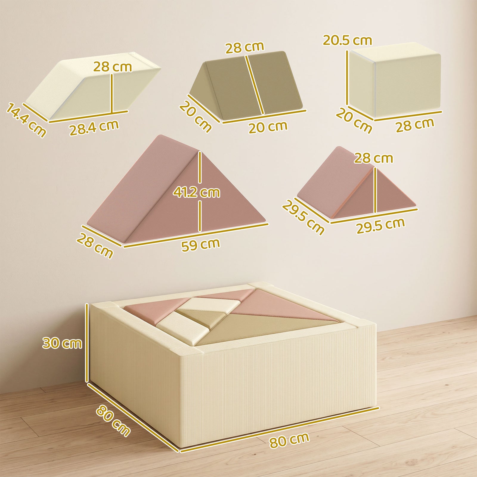 Soft Play 9 Piece Foam Climbing Blocks Soft Play Set with Tangram Play