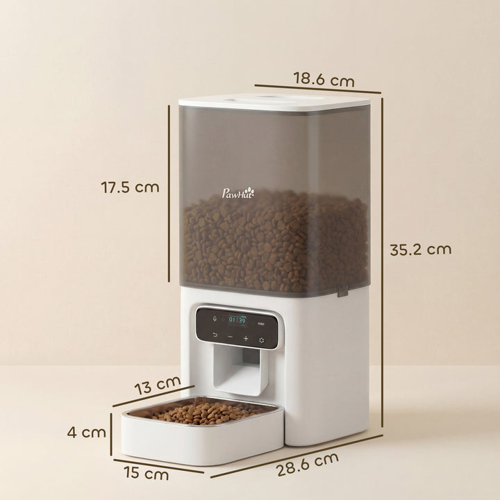 Programmable Automatic Cat Feeder with Timer Up to 6 Meals Per Day, 10s Voice Recorder, Portion Control