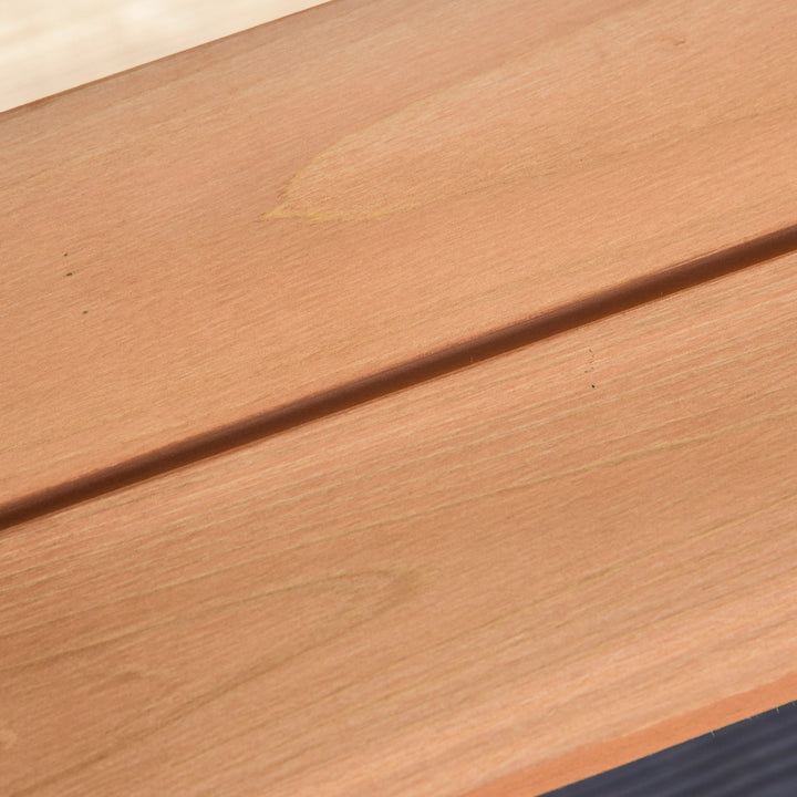 MCL Kids Picnic Table with Benches, Wooden Sand and Water Table, Adjustable Parasol, Storage Bins, for Kids 3-6 Years, Brown