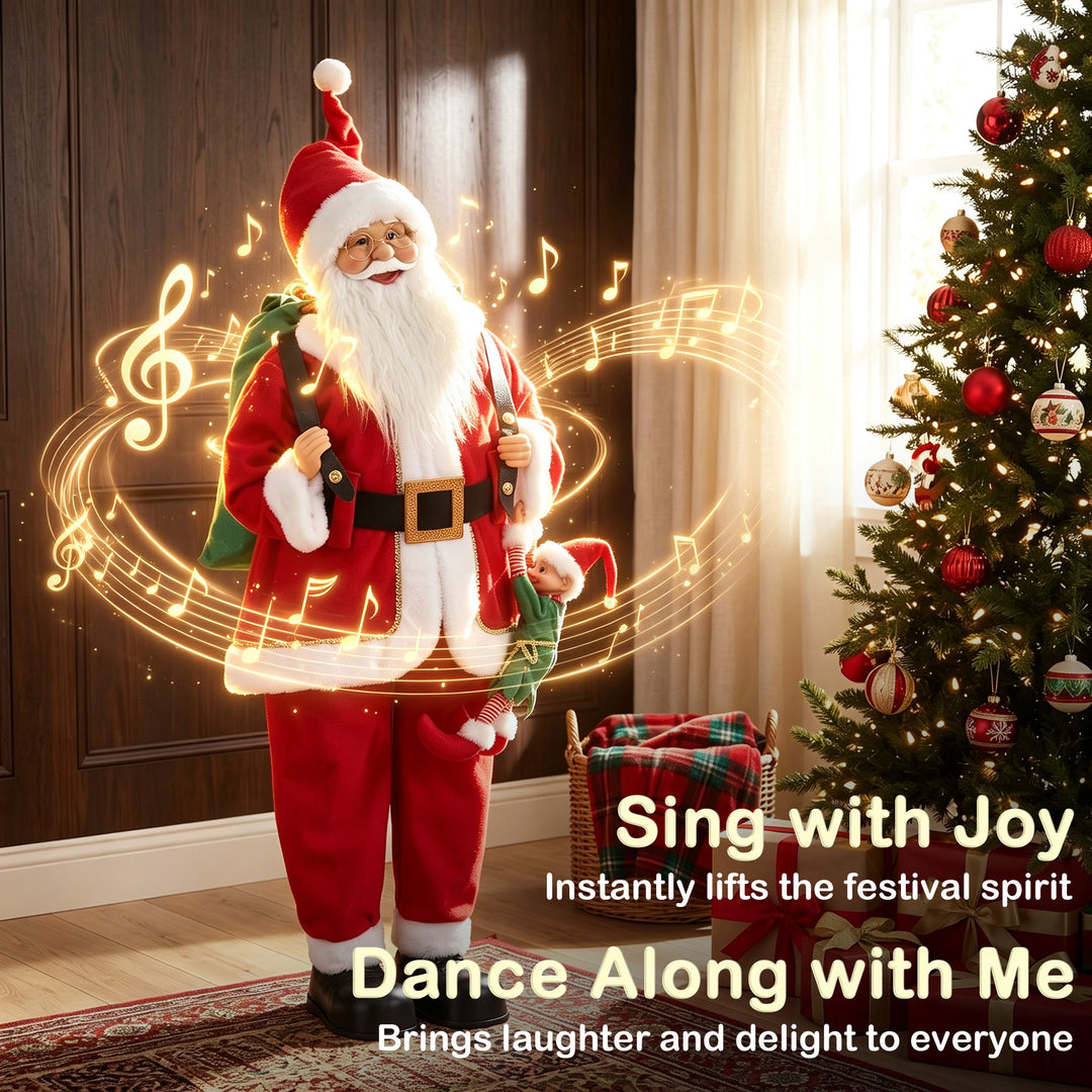 4ft Singing Dancing Santa Claus, Standing Christmas Animated Santa - view 4
