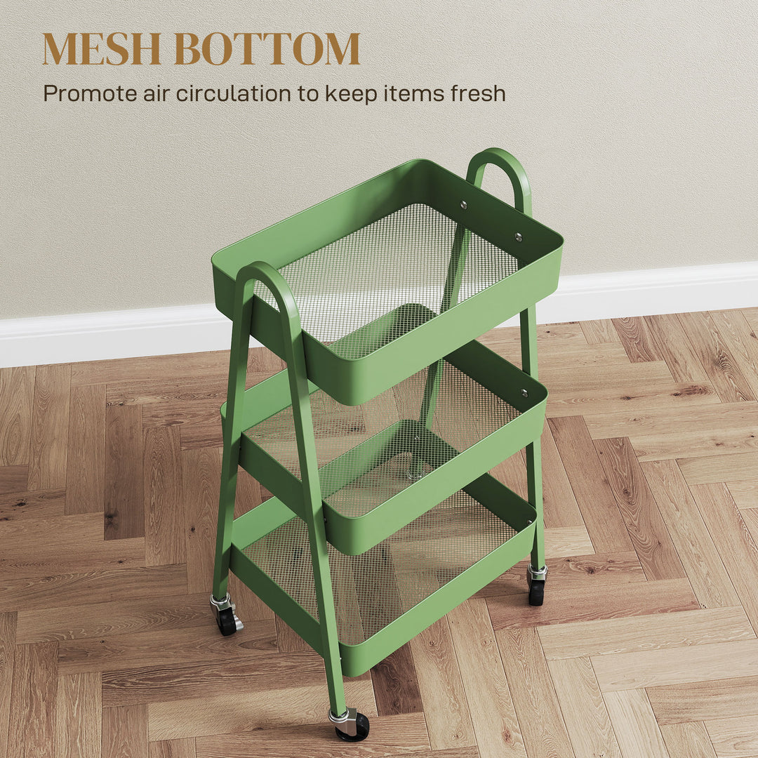 Three-Tier Storage Trolley - Green