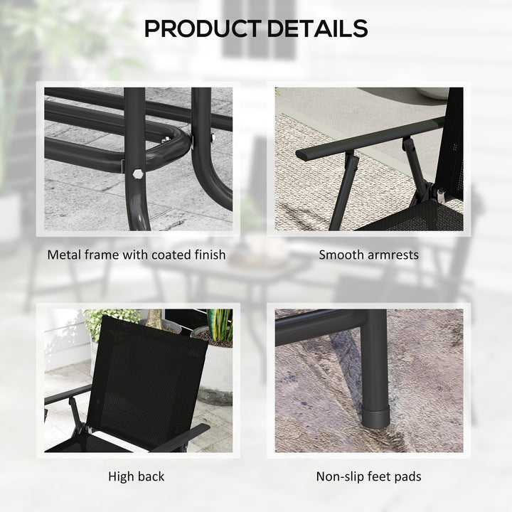 Outsunny 4 Pieces Patio Furniture Set - Black
