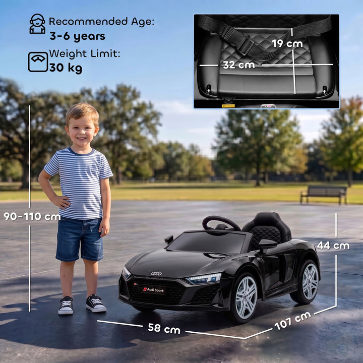 Licensed Audi R8 Spyder 12V Electric Car for Kids with Remote - view 3