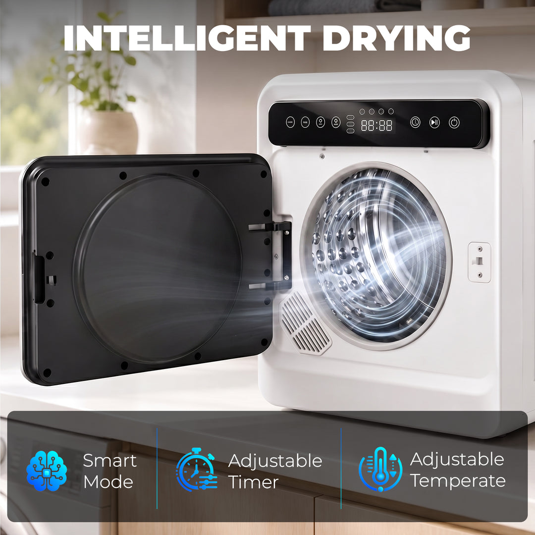 5kg Vented Tumble Dryer, 1000W Compact Tumble Dryer with Smart Drying,