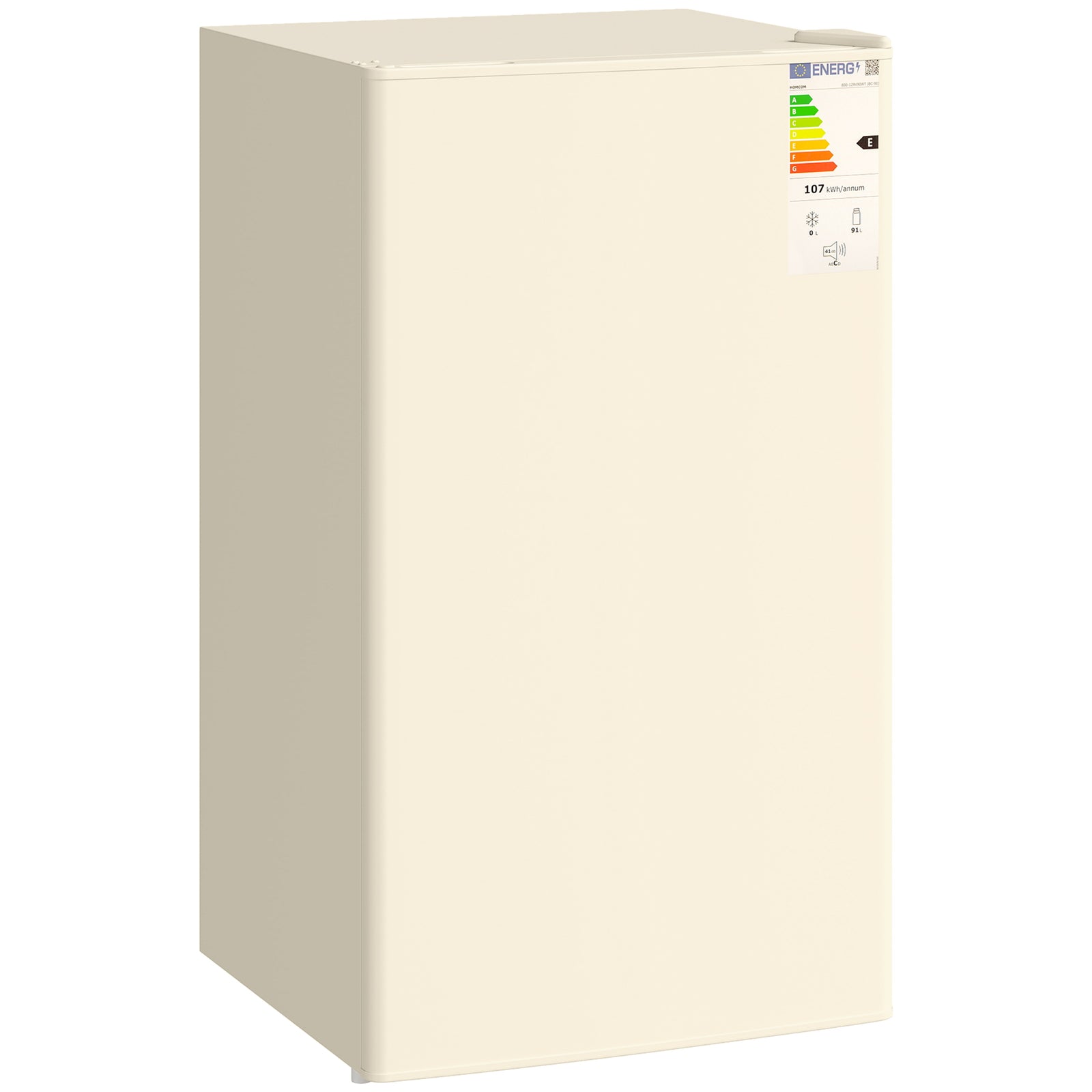91 Litre Freestanding Under Counter Fridge Freezer, Small Fridge with Chiller Box, Adjustable Thermostat, 47.5cm Wide, Beige