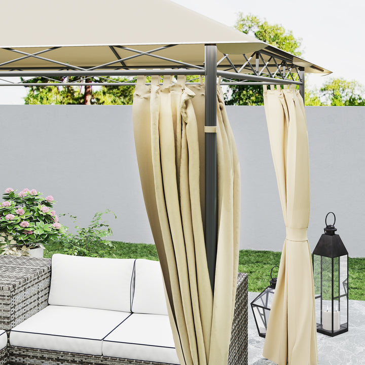 3 x 3 m Solar LED Metal Gazebo - Beige