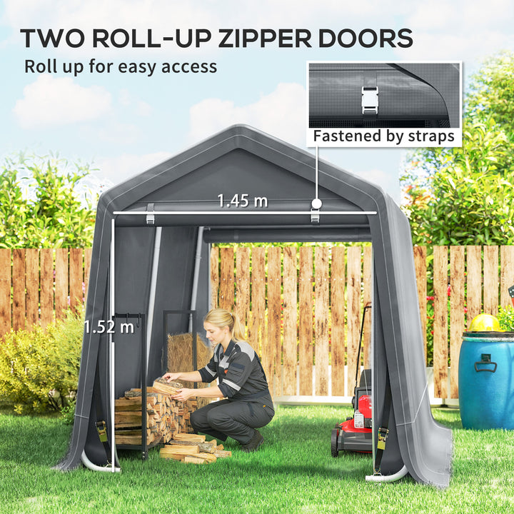 8 x 6.5 ft Outdoor Garden Storage Shed, Waterproof Bike Tent w/ Double