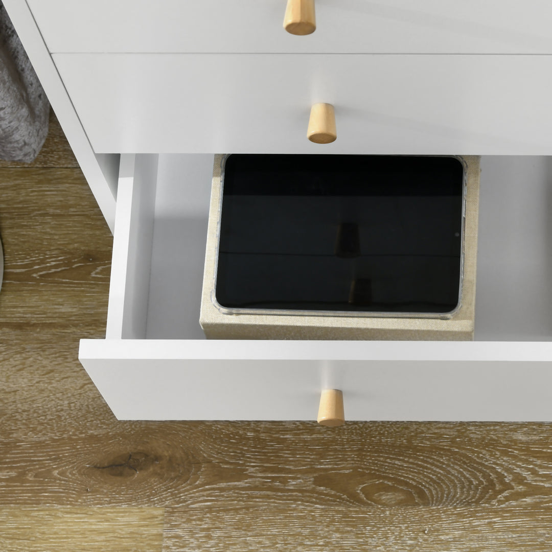 MCL Chest of Drawers, 3-Drawer Storage Organiser Unit with Wood Legs for Bedroom, Living Room, White