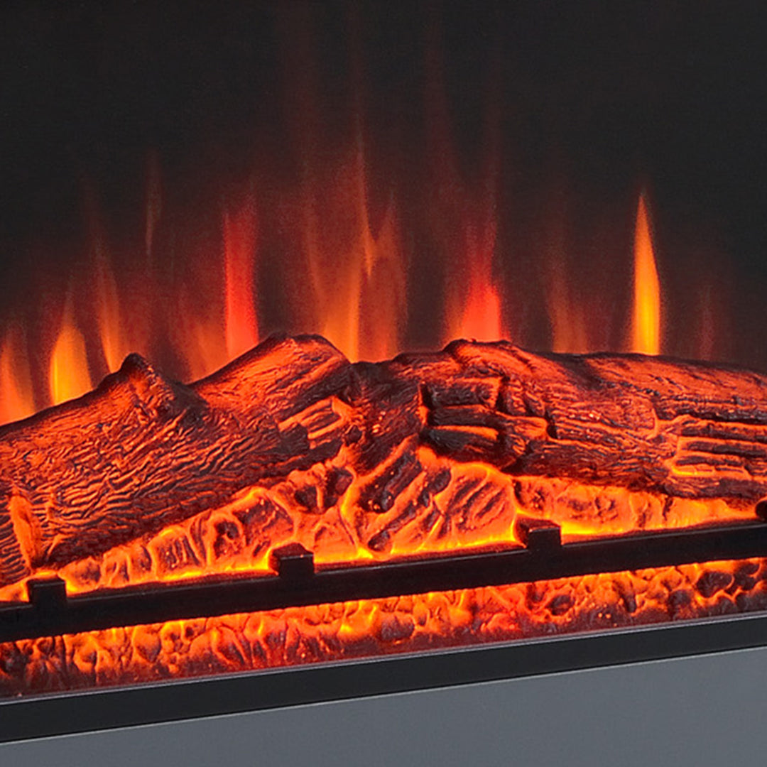 Electric Fireplace Suite with Remote Control, 2000W Freestanding Fireplace Heater with LED Flame Effect, Overheat Protection, 7-Day Programmable Timer, White