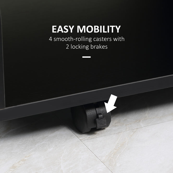 MCL Multi-Storage Compact Work Desk, with Wheels - Black