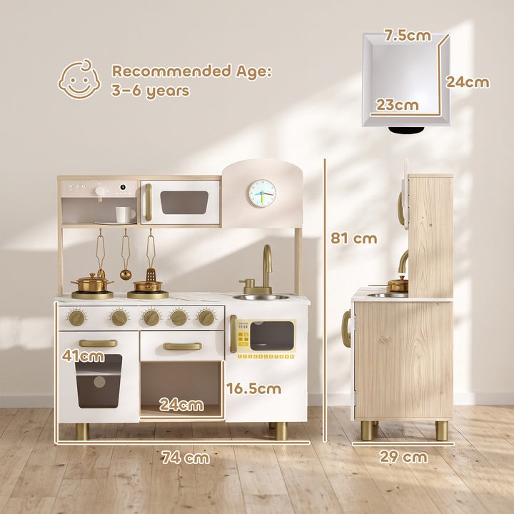 Play Kitchen, Kids Kitchen Playset with Rotating Coffee Machine - view 3