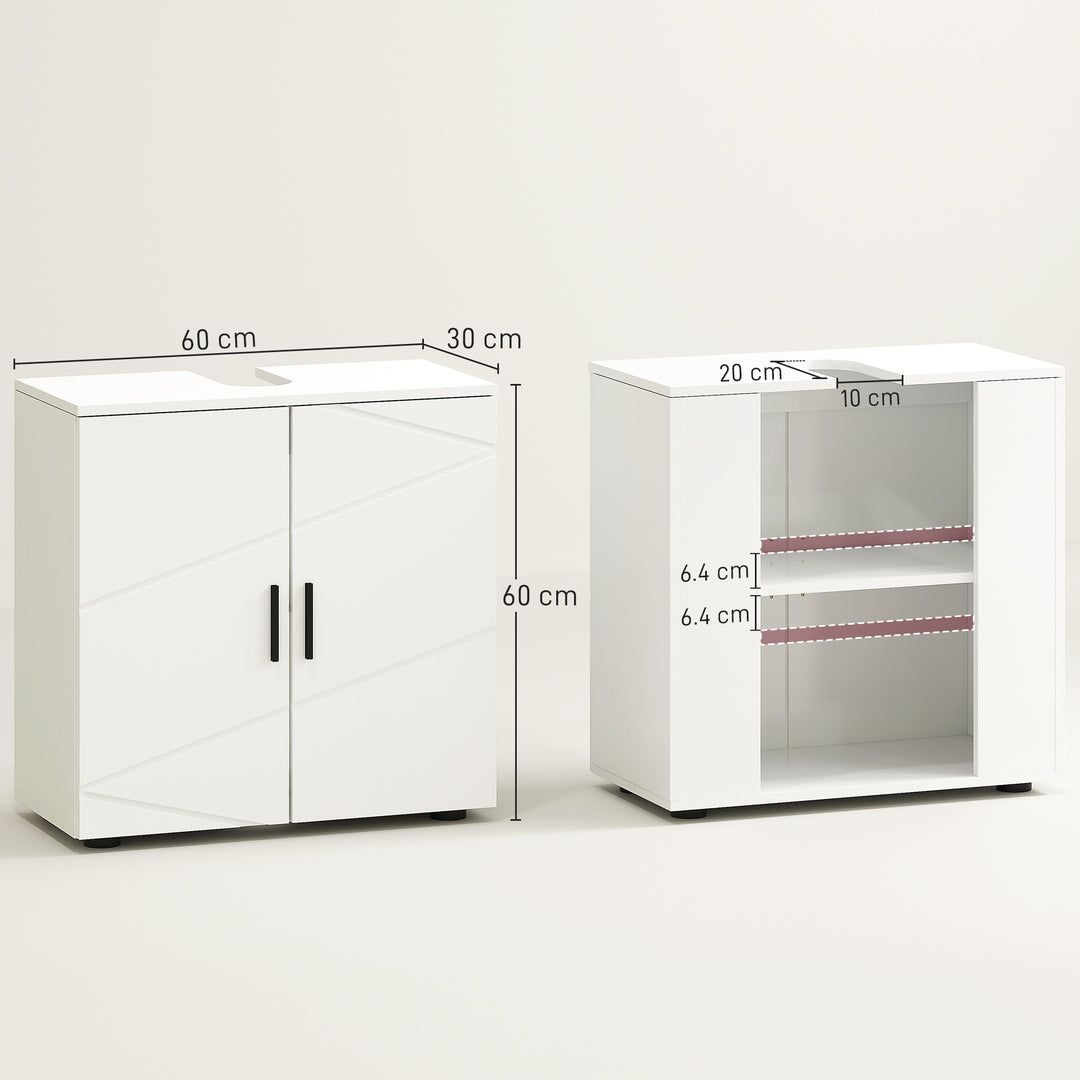 Under Sink Cabinet with Shelf - White