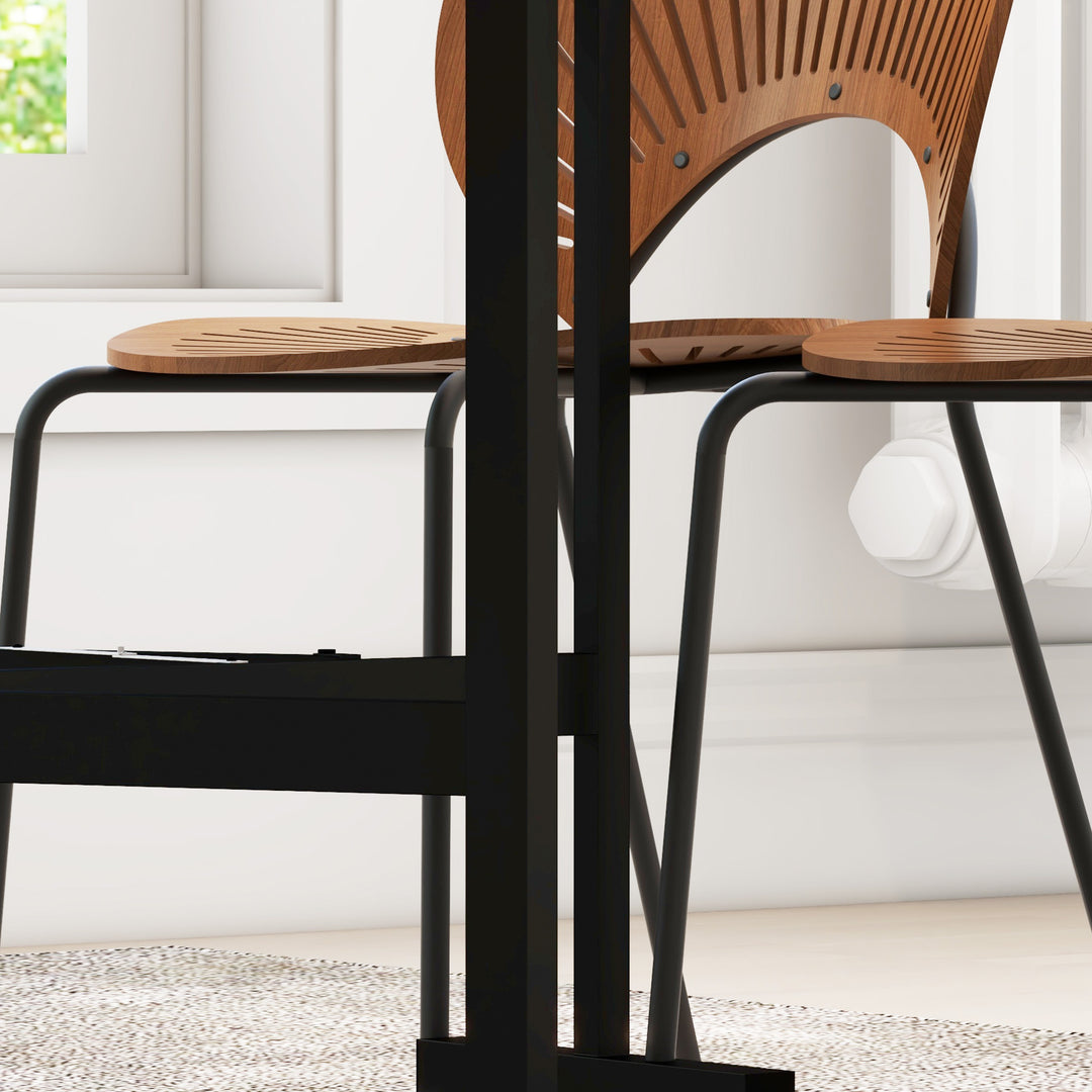 Mobile Drop Leaf Table, Folding Dining Table with 6 Wheels & Brakes, Kitchen Table for Small Spaces, Grey Marble Effect