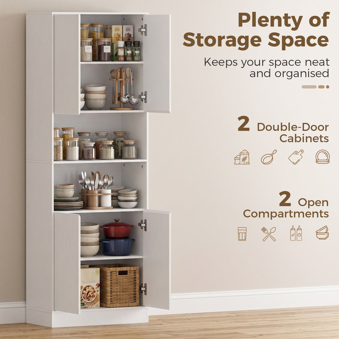 170 cm Kitchen Pantry Cabinet, Freestanding Storage Cabinet with Soft-