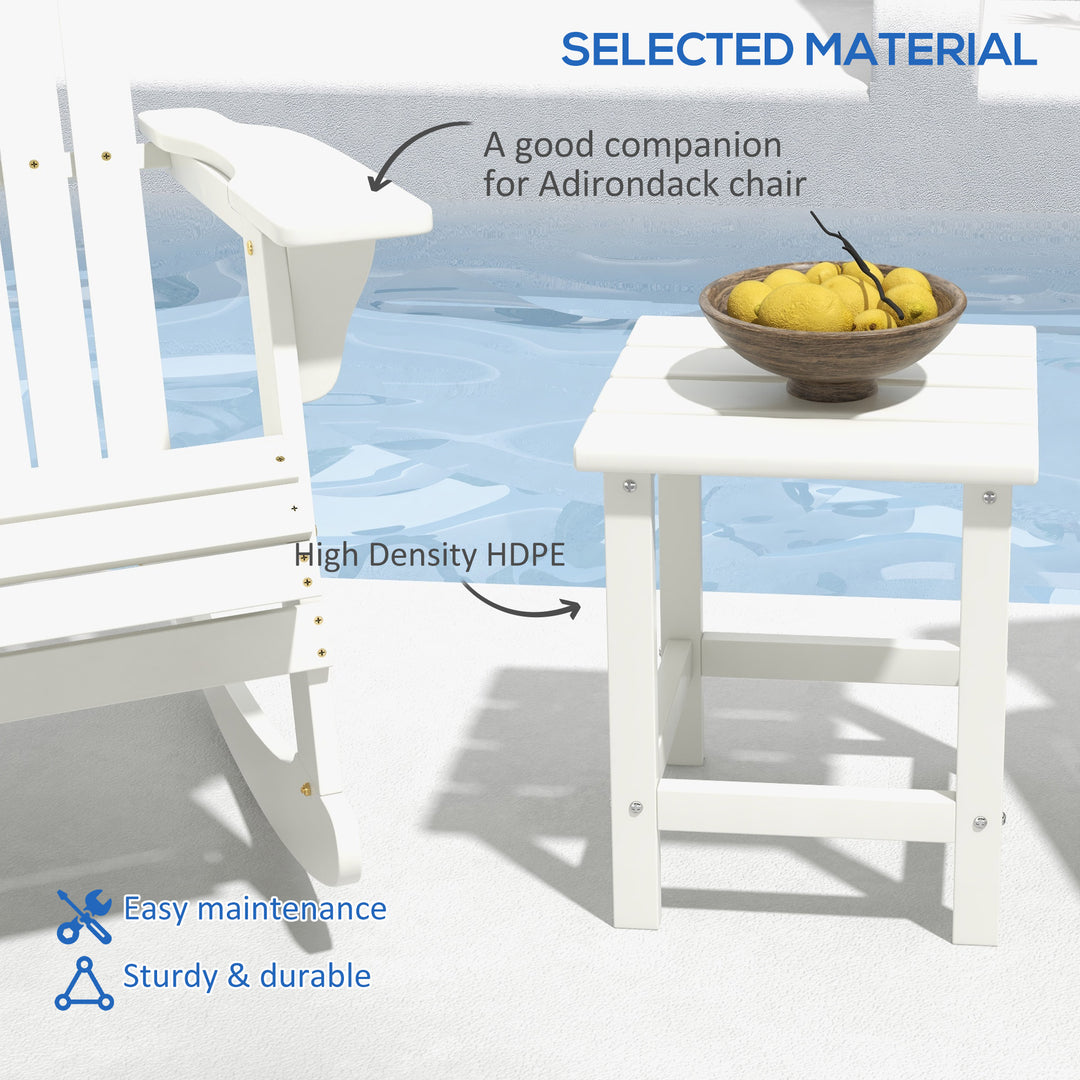 Square Coffee Table, HDPE Tabletop and Frame for Porch, Garden, Side T